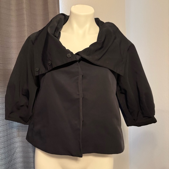 Club Monaco Cropped Puff Sleeve Nylon Cape Style Jacket - Picture 8 of 8